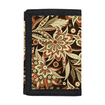 Vintage Brown Bohemian Floral Print Trifold Wallet