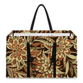 Vintage Brown Bohemian Floral Print Utility Tote Bag