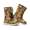 Vintage Brown Bohemian Floral Print Winter Boots