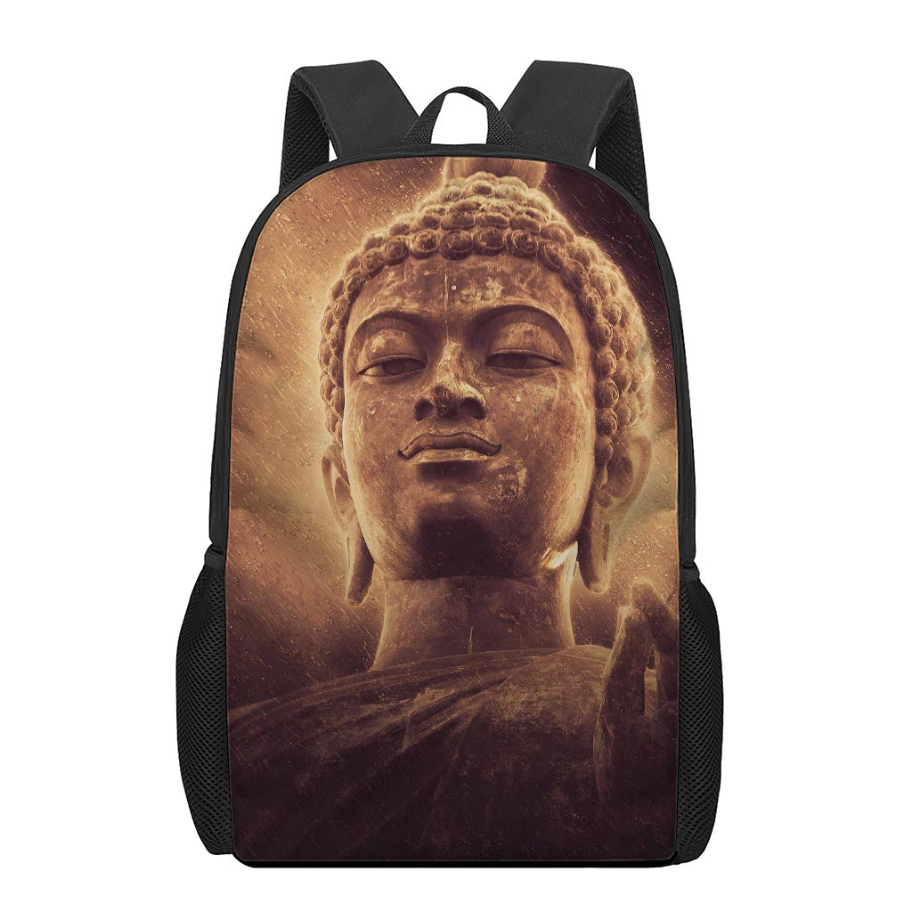 Vintage Buddha Statue Print 17 Inch Backpack