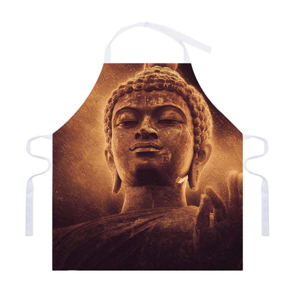 Vintage Buddha Statue Print Adjustable Apron