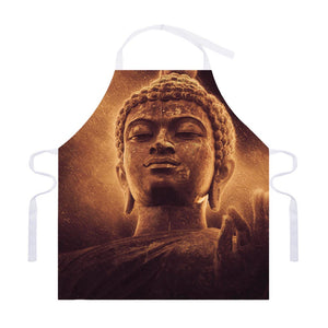 Vintage Buddha Statue Print Adjustable Apron