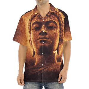 Vintage Buddha Statue Print Aloha Shirt