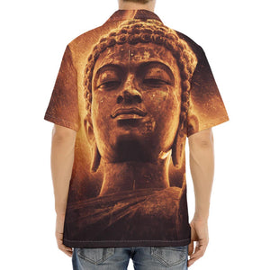 Vintage Buddha Statue Print Aloha Shirt