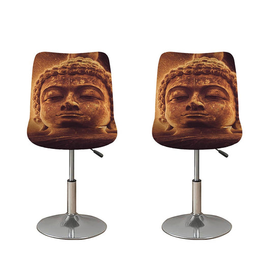 Vintage Buddha Statue Print Bar Stool Covers
