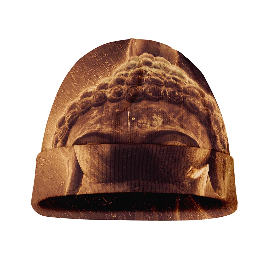 Vintage Buddha Statue Print Beanie