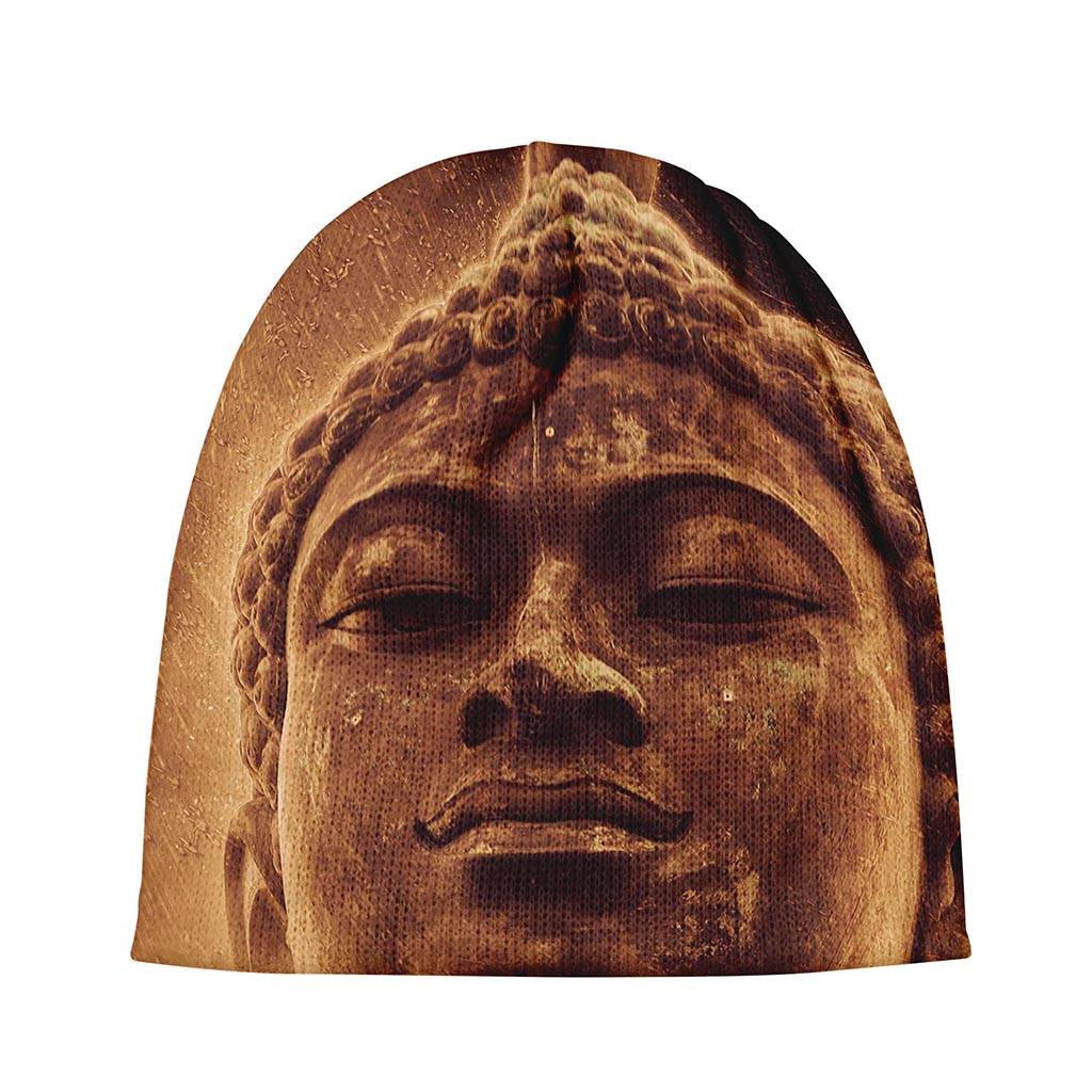 Vintage Buddha Statue Print Beanie