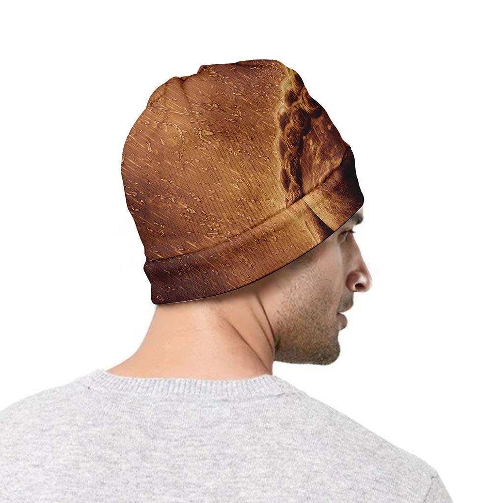 Vintage Buddha Statue Print Beanie