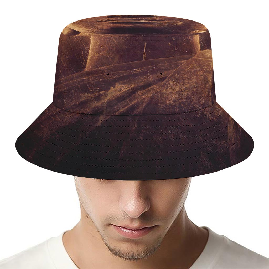 Vintage Buddha Statue Print Bucket Hat