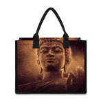 Vintage Buddha Statue Print Canvas Tote Bag