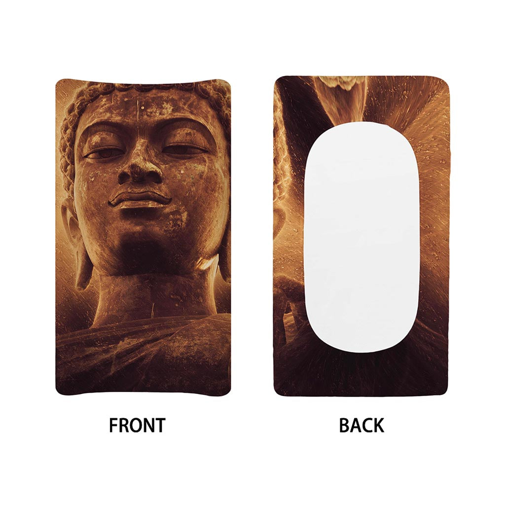 Vintage Buddha Statue Print Changing Pad Cover