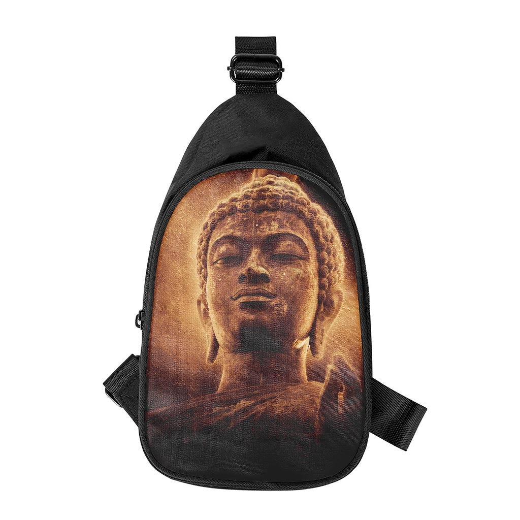 Vintage Buddha Statue Print Chest Bag