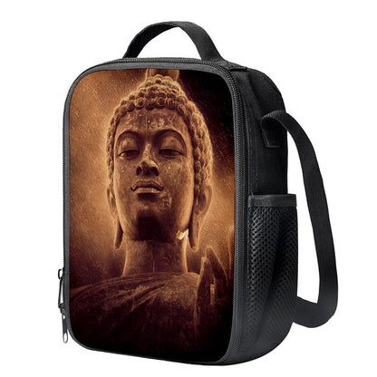 Vintage Buddha Statue Print Crossbody Lunch Bag