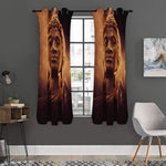 Vintage Buddha Statue Print Curtain