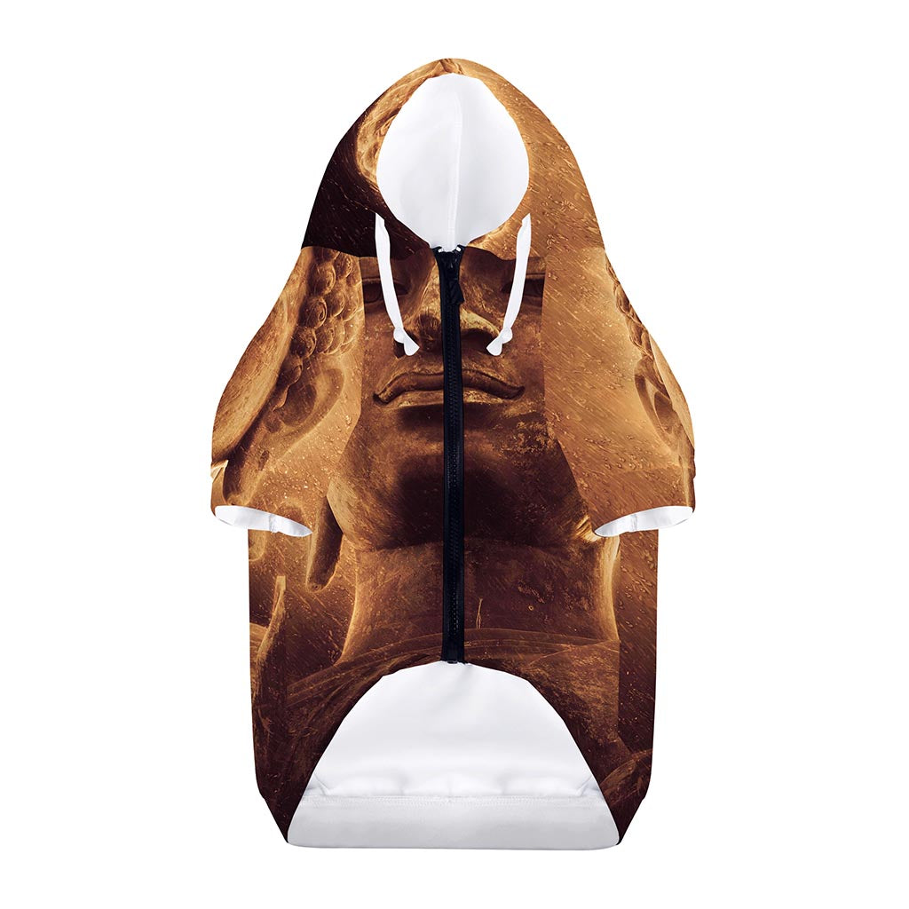 Vintage Buddha Statue Print Dog Zip Up Hoodie