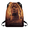 Vintage Buddha Statue Print Drawstring Backpack