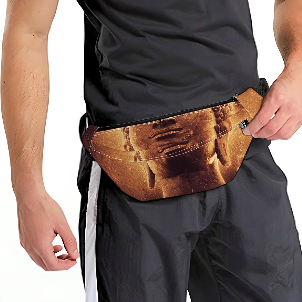 Vintage Buddha Statue Print Fanny Pack