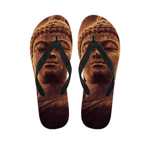 Vintage Buddha Statue Print Flip Flops