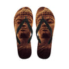 Vintage Buddha Statue Print Flip Flops