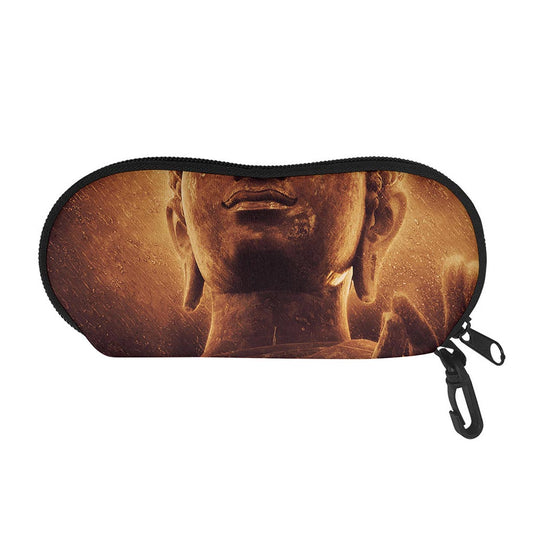 Vintage Buddha Statue Print Glasses Case