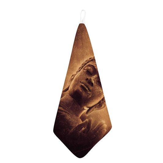 Vintage Buddha Statue Print Hand Towel