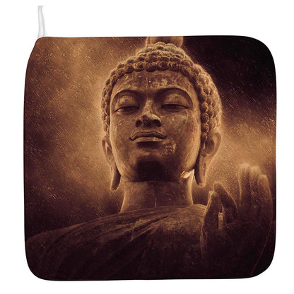 Vintage Buddha Statue Print Hand Towel