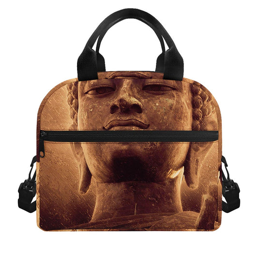 Vintage Buddha Statue Print Insulated Lunch Bag