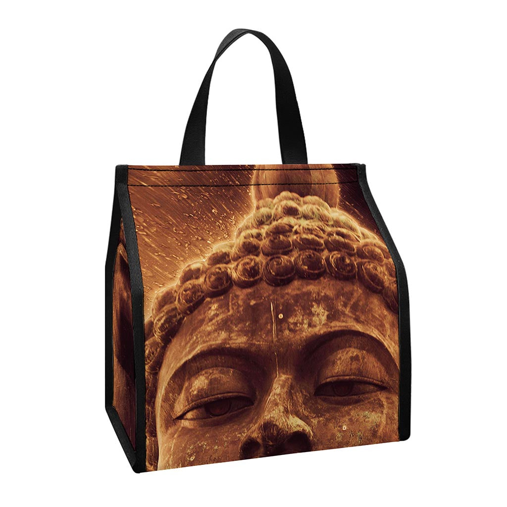 Vintage Buddha Statue Print Insulated Lunch Tote