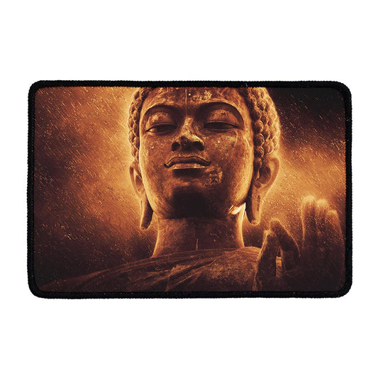 Vintage Buddha Statue Print Kitchen Mat