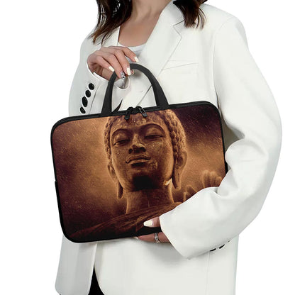 Vintage Buddha Statue Print Laptop Sleeve With Handle
