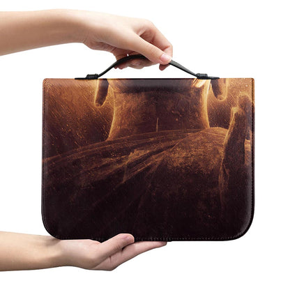 Vintage Buddha Statue Print Leather Bible Cover