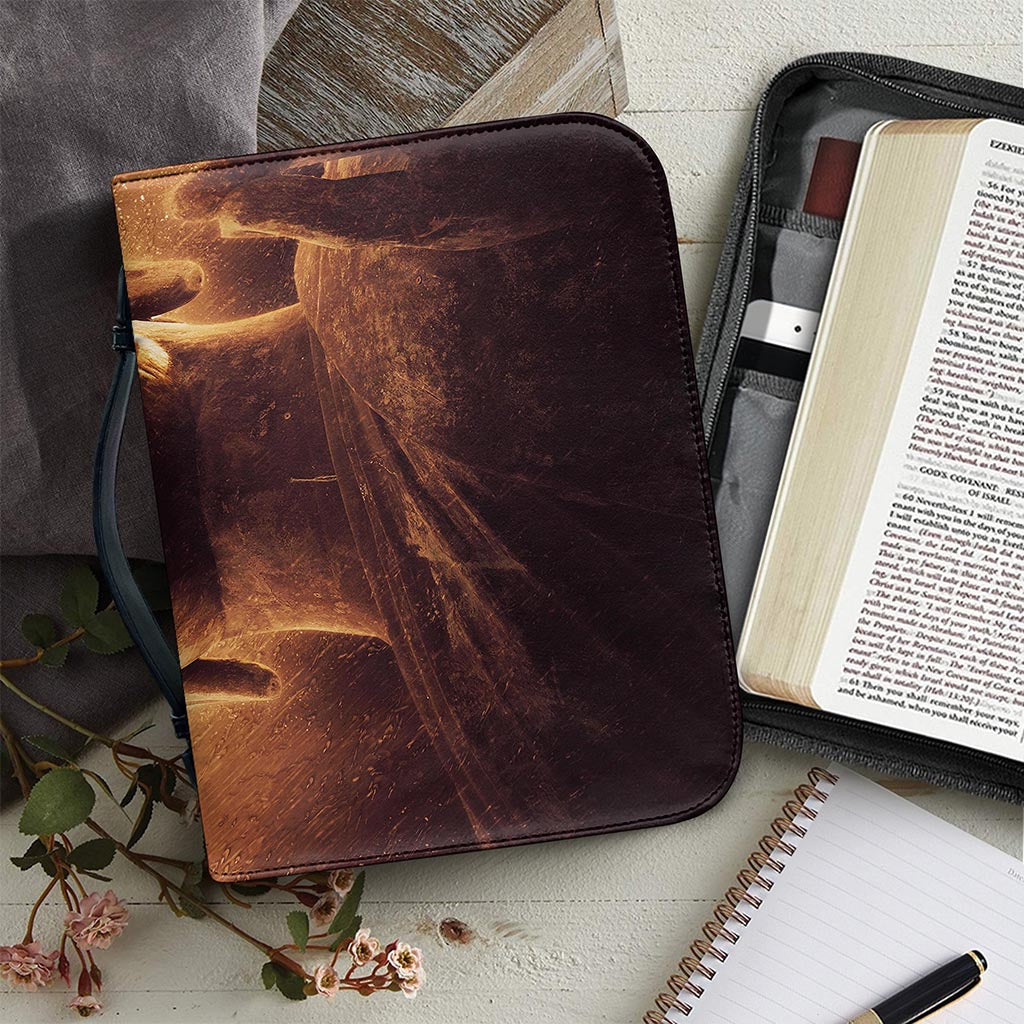 Vintage Buddha Statue Print Leather Bible Cover
