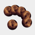 Vintage Buddha Statue Print Leather Coaster Set