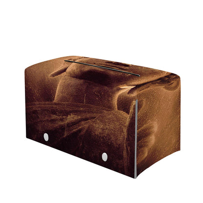 Vintage Buddha Statue Print Leather Tissue Box Cover