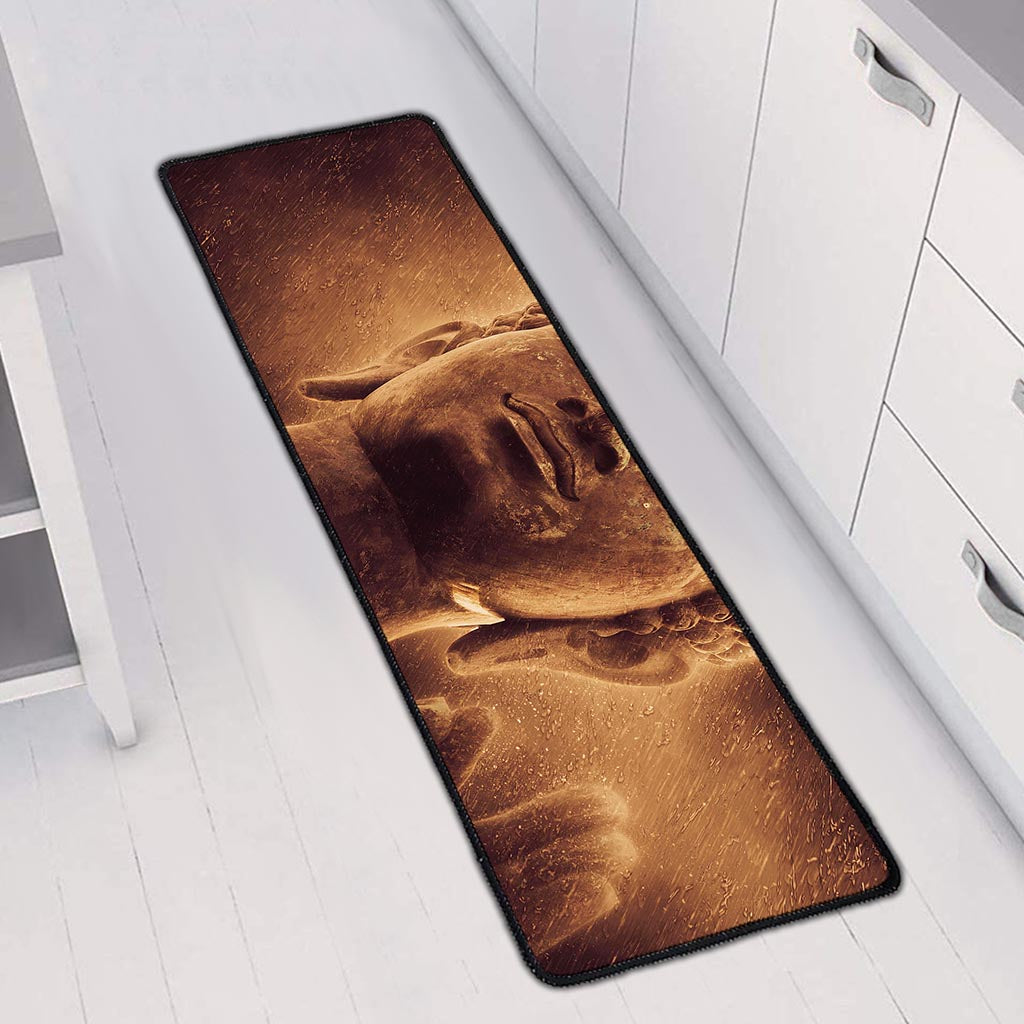 Vintage Buddha Statue Print Long Kitchen Mat