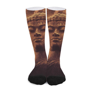 Vintage Buddha Statue Print Long Socks