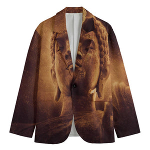 Vintage Buddha Statue Print Men's Blazer