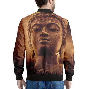 Vintage Buddha Statue Print Men's Bomber Jacket