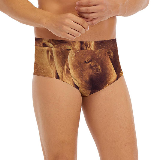 Vintage Buddha Statue Print Men's Briefs