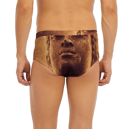 Vintage Buddha Statue Print Men's Briefs
