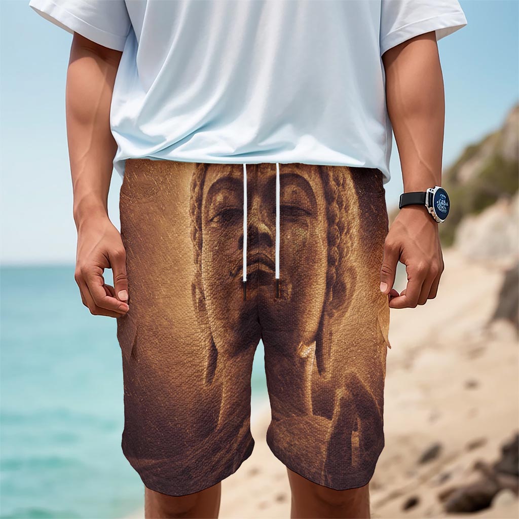 Vintage Buddha Statue Print Men's Cargo Shorts