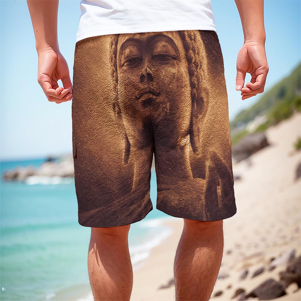 Vintage Buddha Statue Print Men's Cargo Shorts