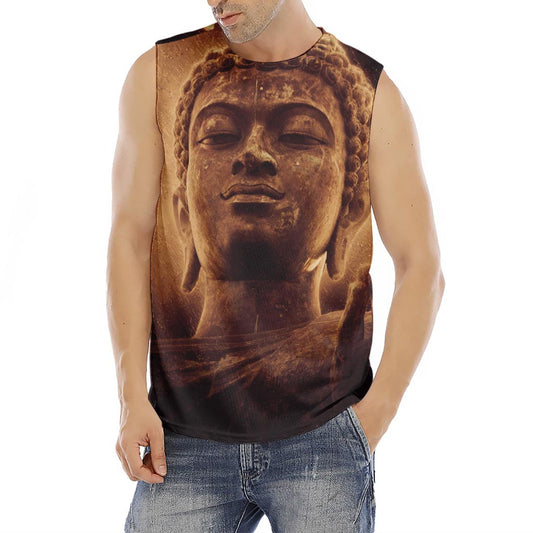 Vintage Buddha Statue Print Men's Fitness Tank Top