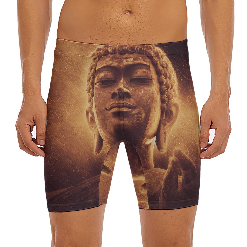 Vintage Buddha Statue Print Men's Long Boxer Briefs