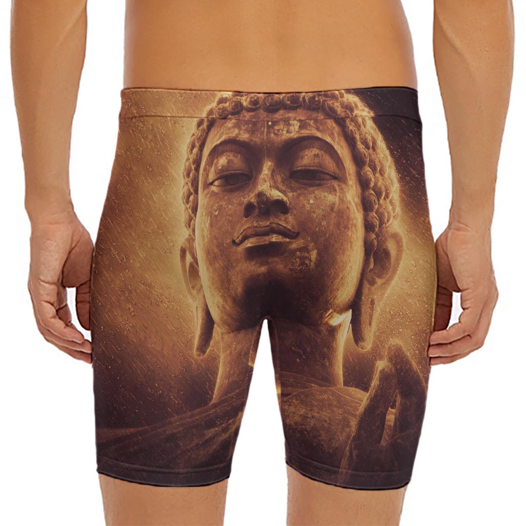 Vintage Buddha Statue Print Men's Long Boxer Briefs