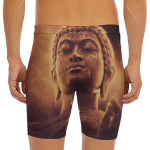 Vintage Buddha Statue Print Men's Long Boxer Briefs