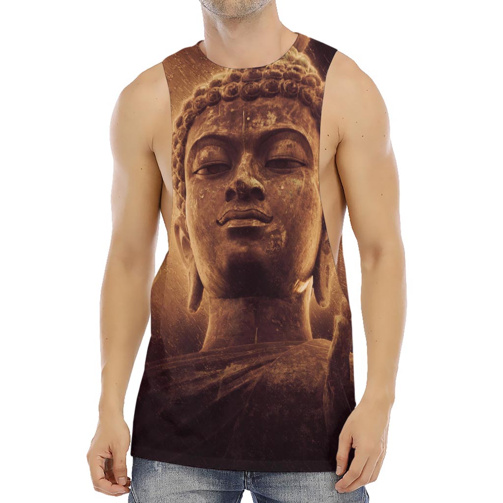 Vintage Buddha Statue Print Men's Muscle Tank Top