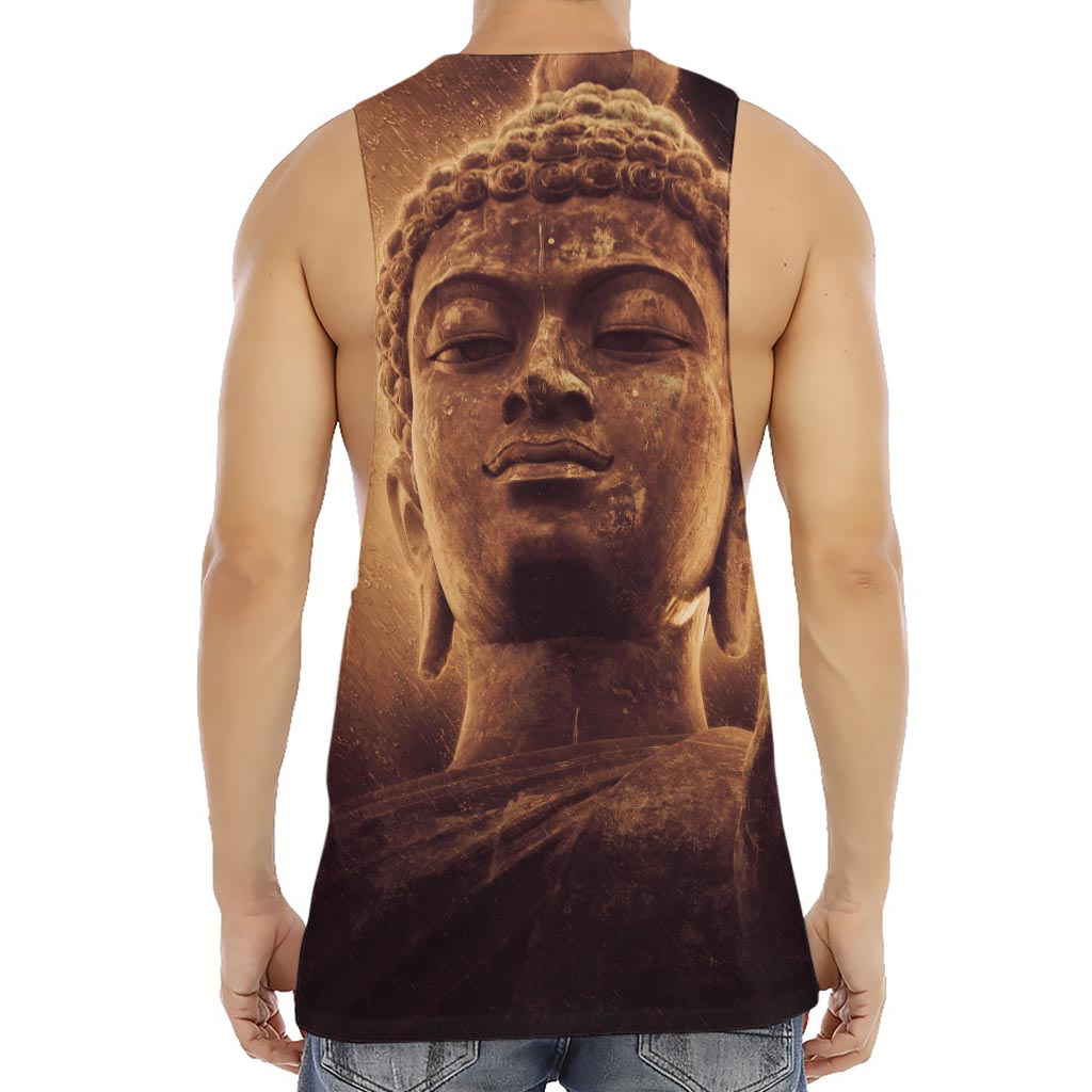 Vintage Buddha Statue Print Men's Muscle Tank Top