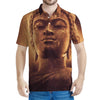 Vintage Buddha Statue Print Men's Polo Shirt