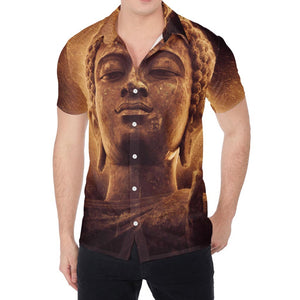 Vintage Buddha Statue Print Men's Shirt